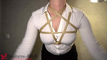 Secretary roped up for Kinbaku confine restrain confine restrict confine restrain confine restrain bondage caboose fuckin' experience - businessbitch